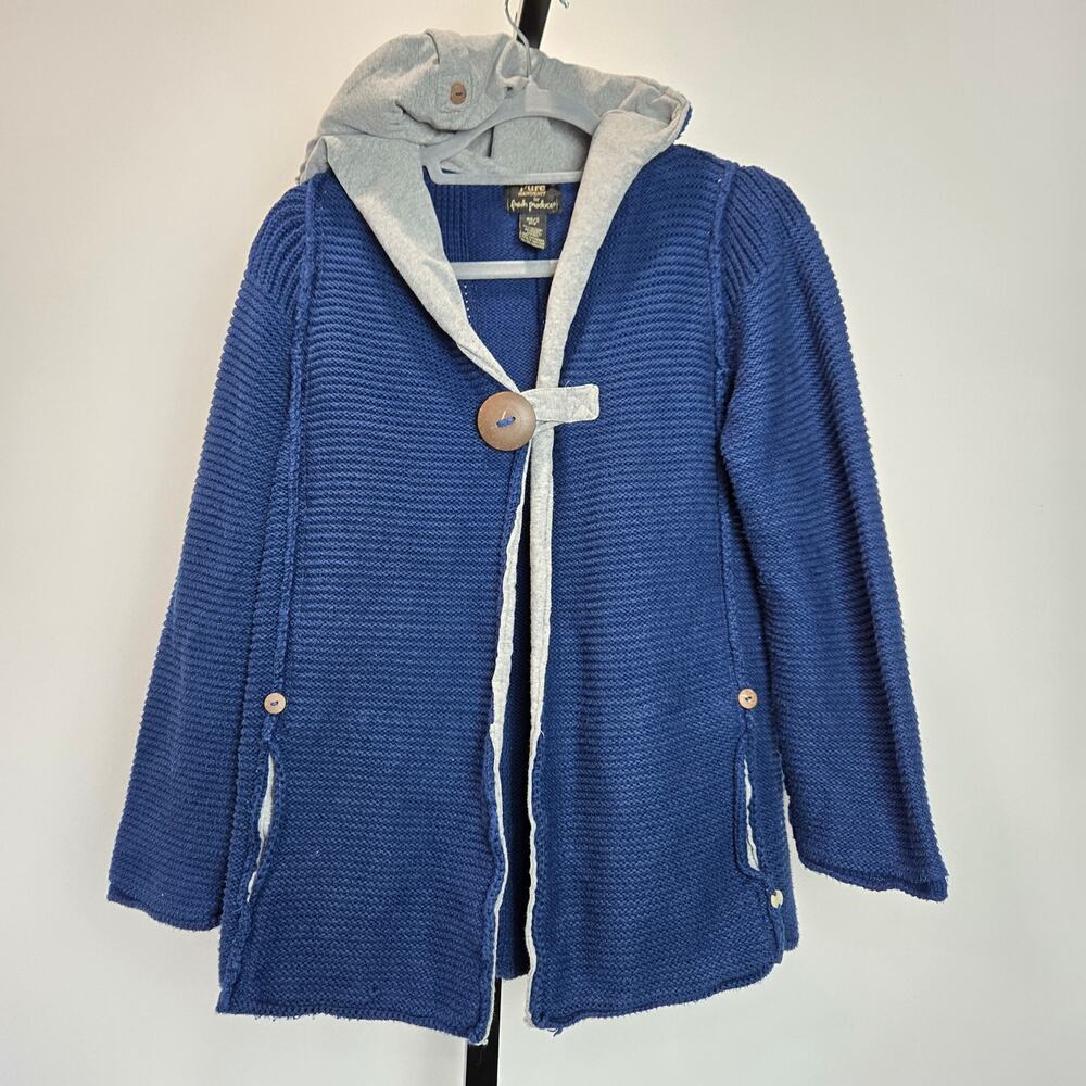 Pure Handknit For Fresh Produce Knit Sweater Cardigan Hooded Fisherman Lagenlook